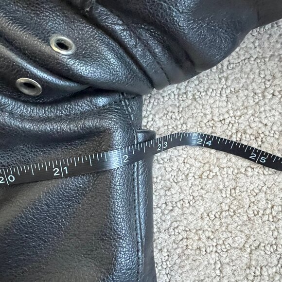 River Road Men’s Caliber Lined Motorcycle Jacket Sz 42 Black Leather Elbow Pad - Picture 8 of 13